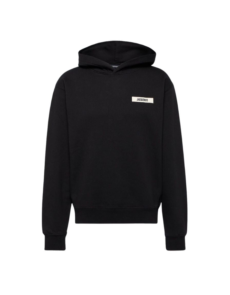 Felpa Jacquemus nera con cappuccio e logo