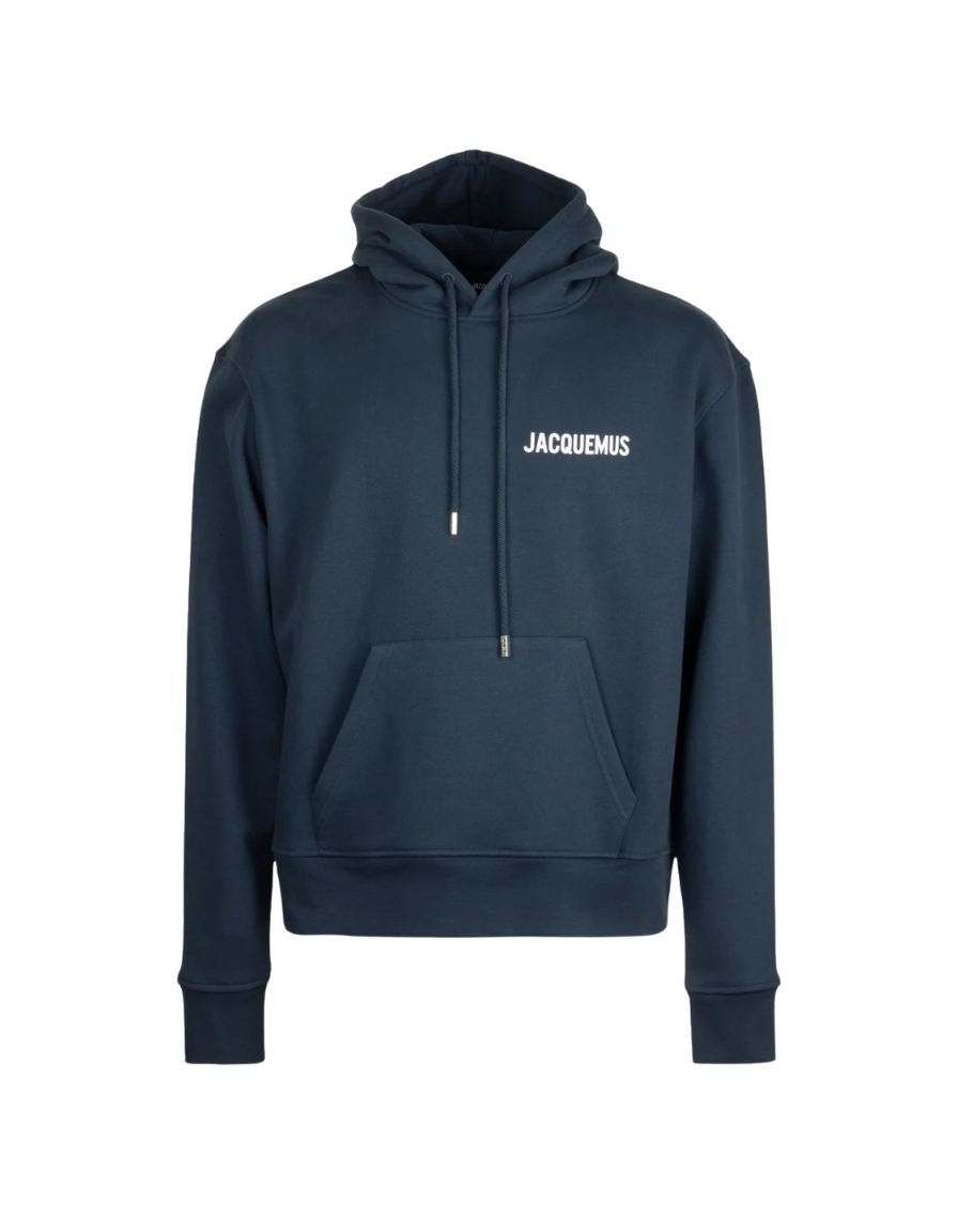 Felpa Jacquemus blu - logo con cappuccio