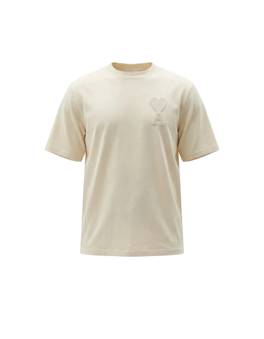 T-shirt Ami Paris - logo beige