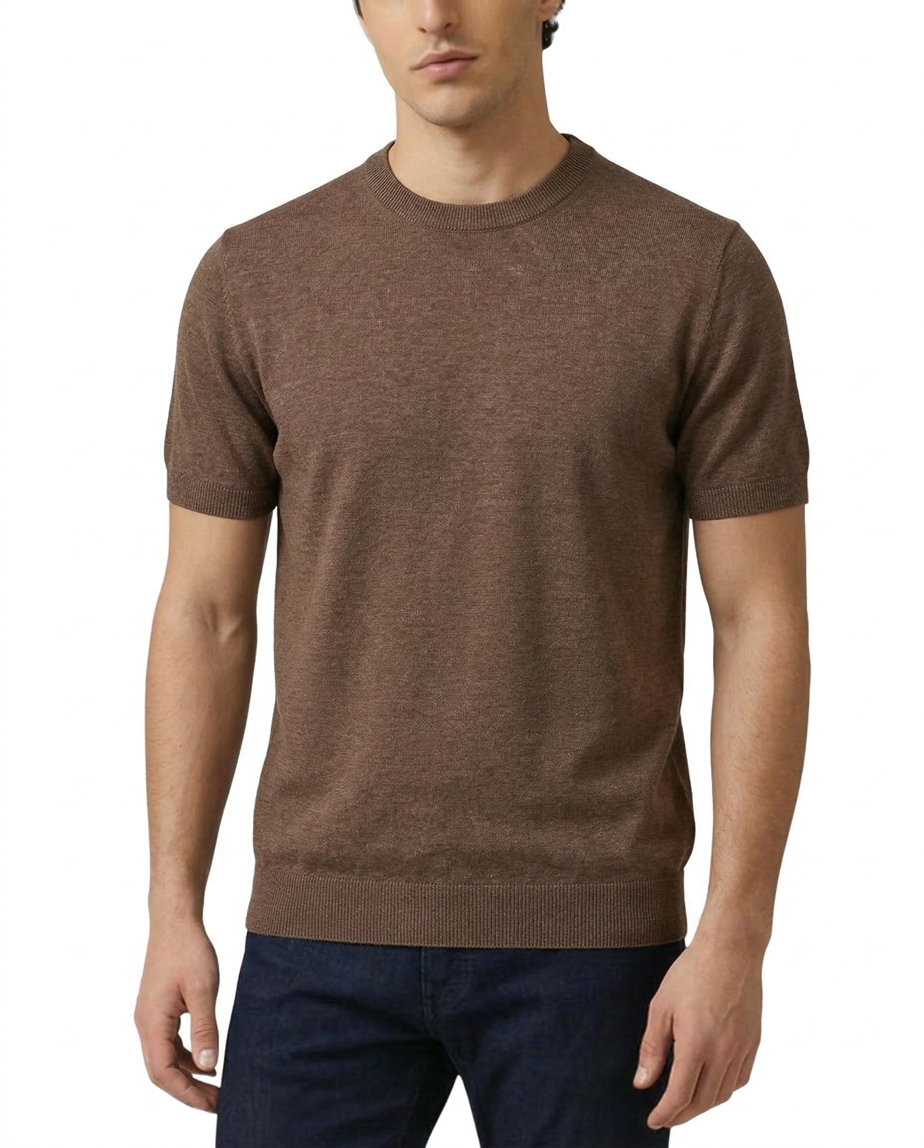 T-shirt filo Girocollo - Brown
